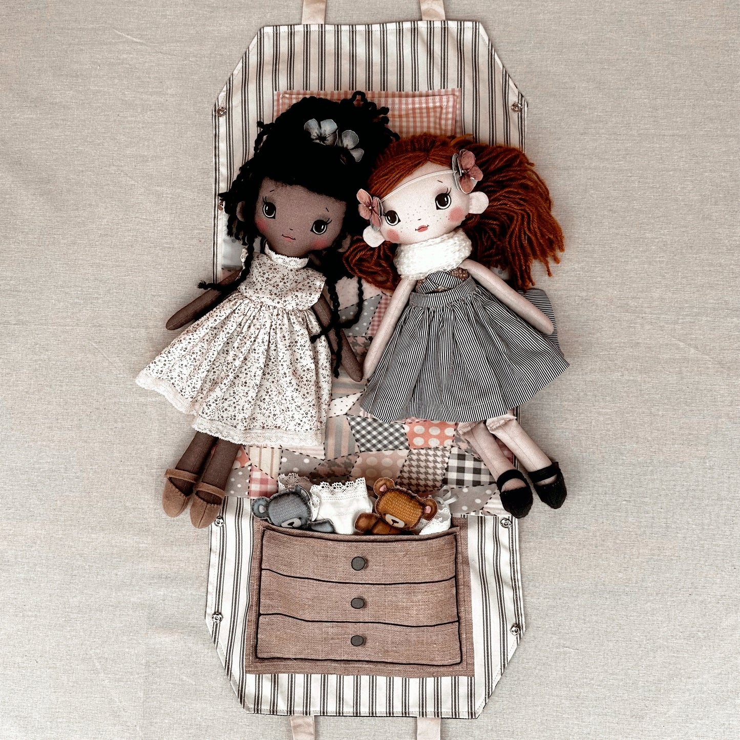 Printed Fabric Doll & Dollhouse Kit