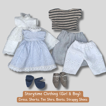 Storytime Doll + 3 Outfits Bundle
