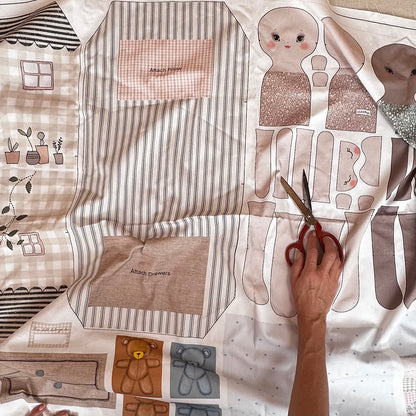 Printed Fabric Doll & Dollhouse Kit