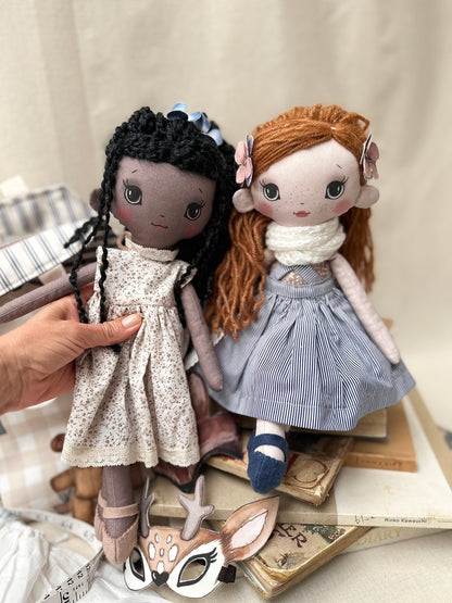 Printed Fabric Doll & Dollhouse Kit