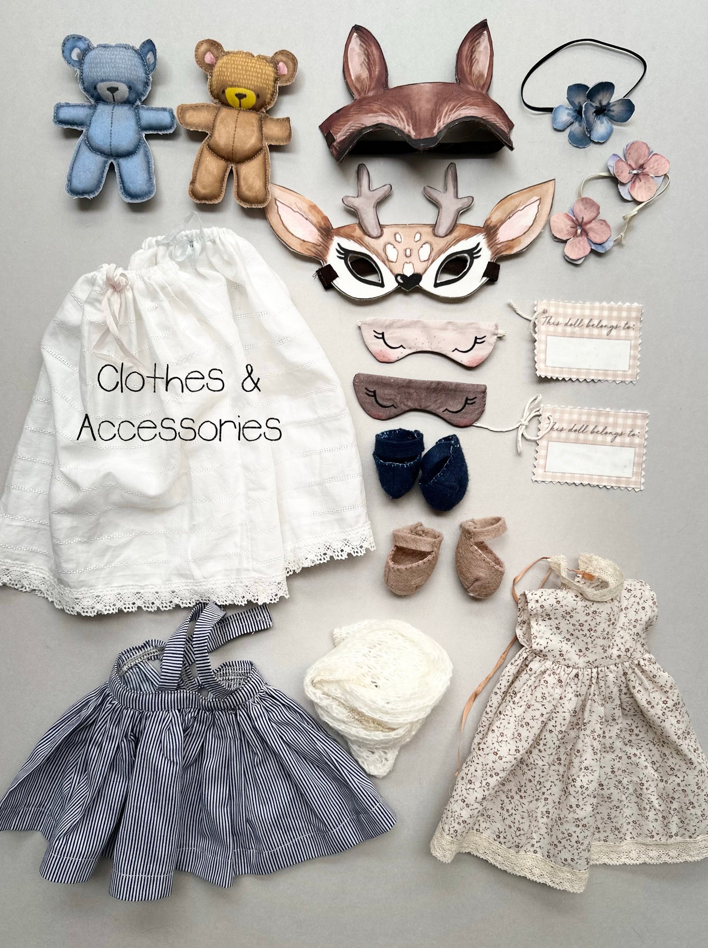 Printed Fabric Doll & Dollhouse Kit