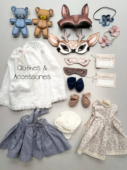 Printed Fabric Doll & Dollhouse Kit