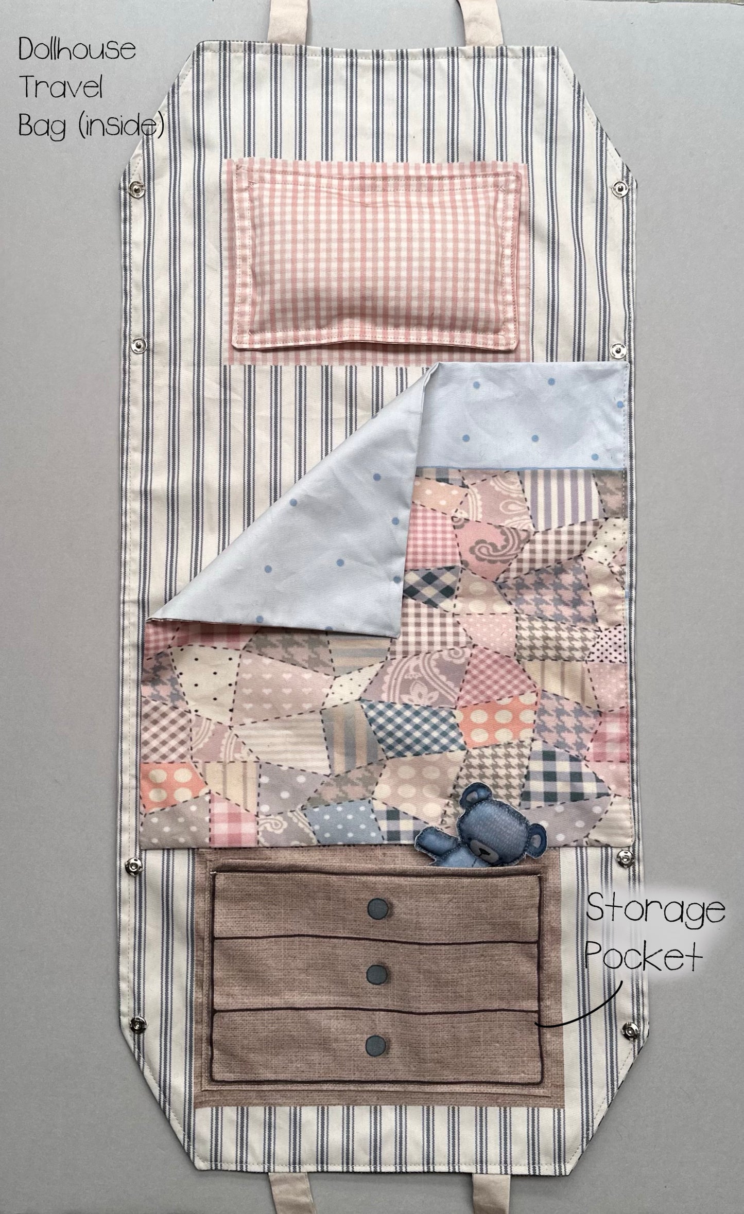 Printed Fabric Doll & Dollhouse Kit