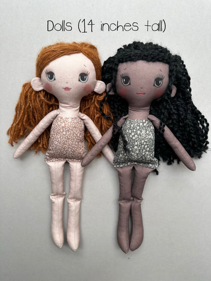 Printed Fabric Doll & Dollhouse Kit