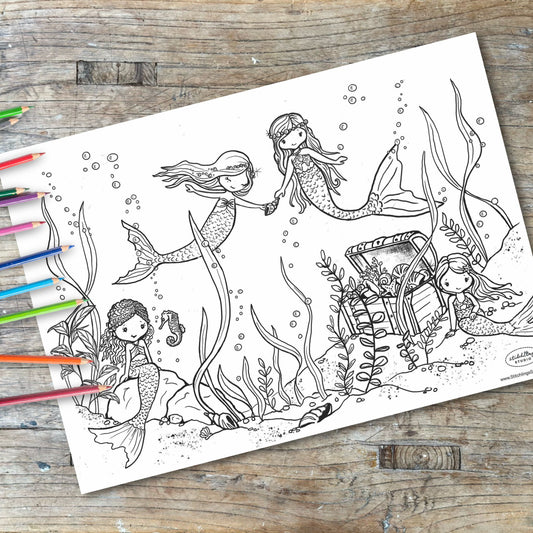 Colour In - Mermaid Treasure