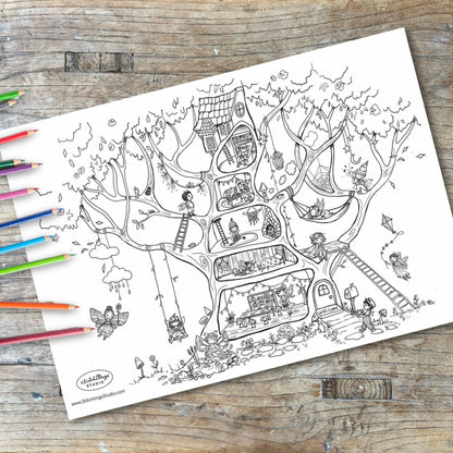 Colour In - Fairy Tree House
