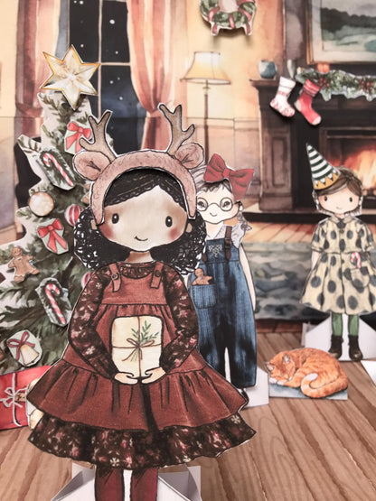 Christmas Paper Doll & Scenery Kit