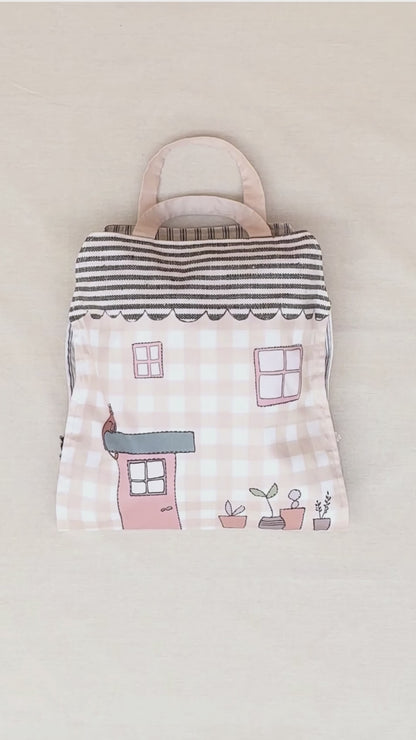 Printed Fabric Doll & Dollhouse Kit